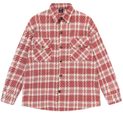 Red and white plaid shirt on a white background