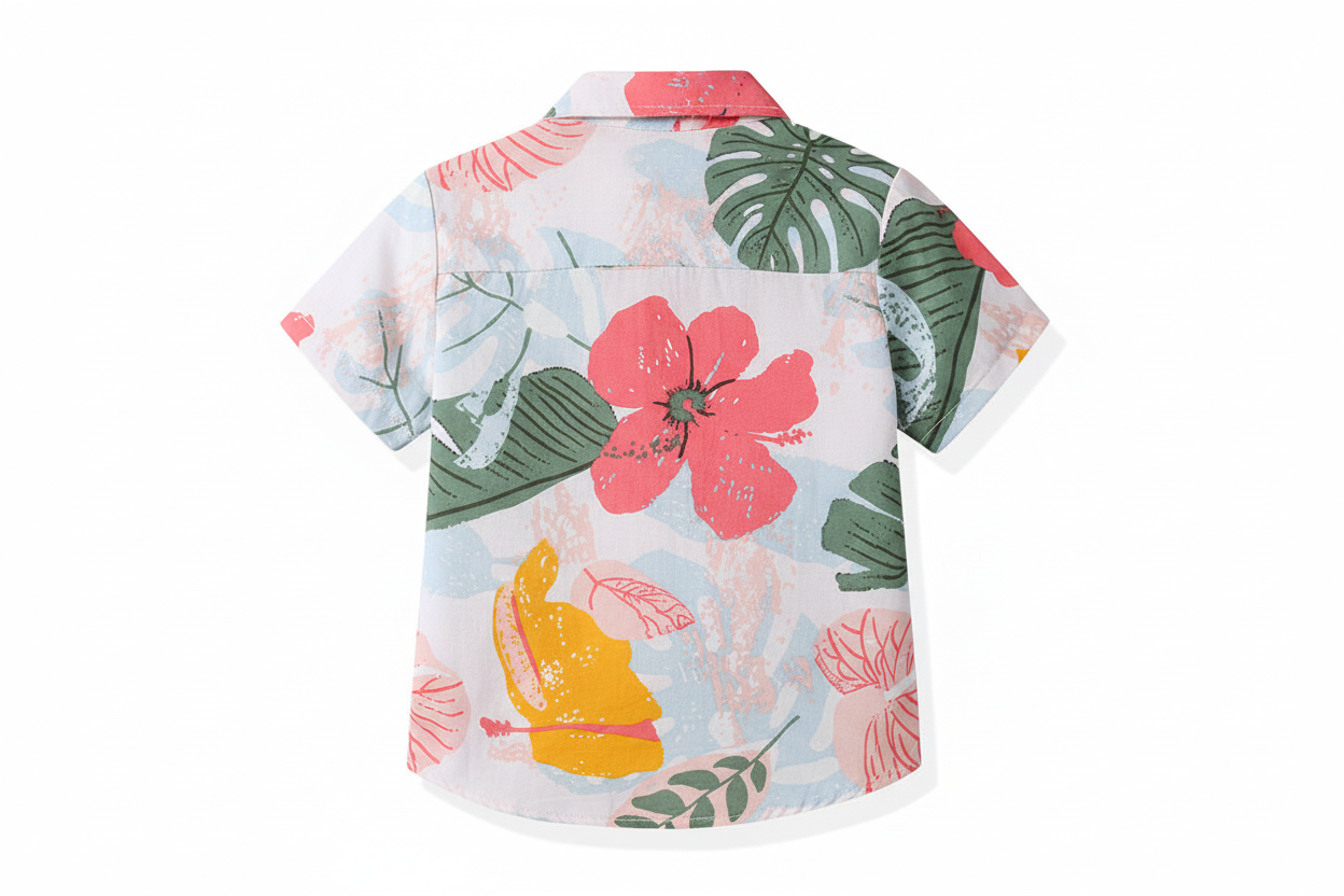 Camisa niño cuello clásico extra suave ropa playa infantil fresca ceremonia